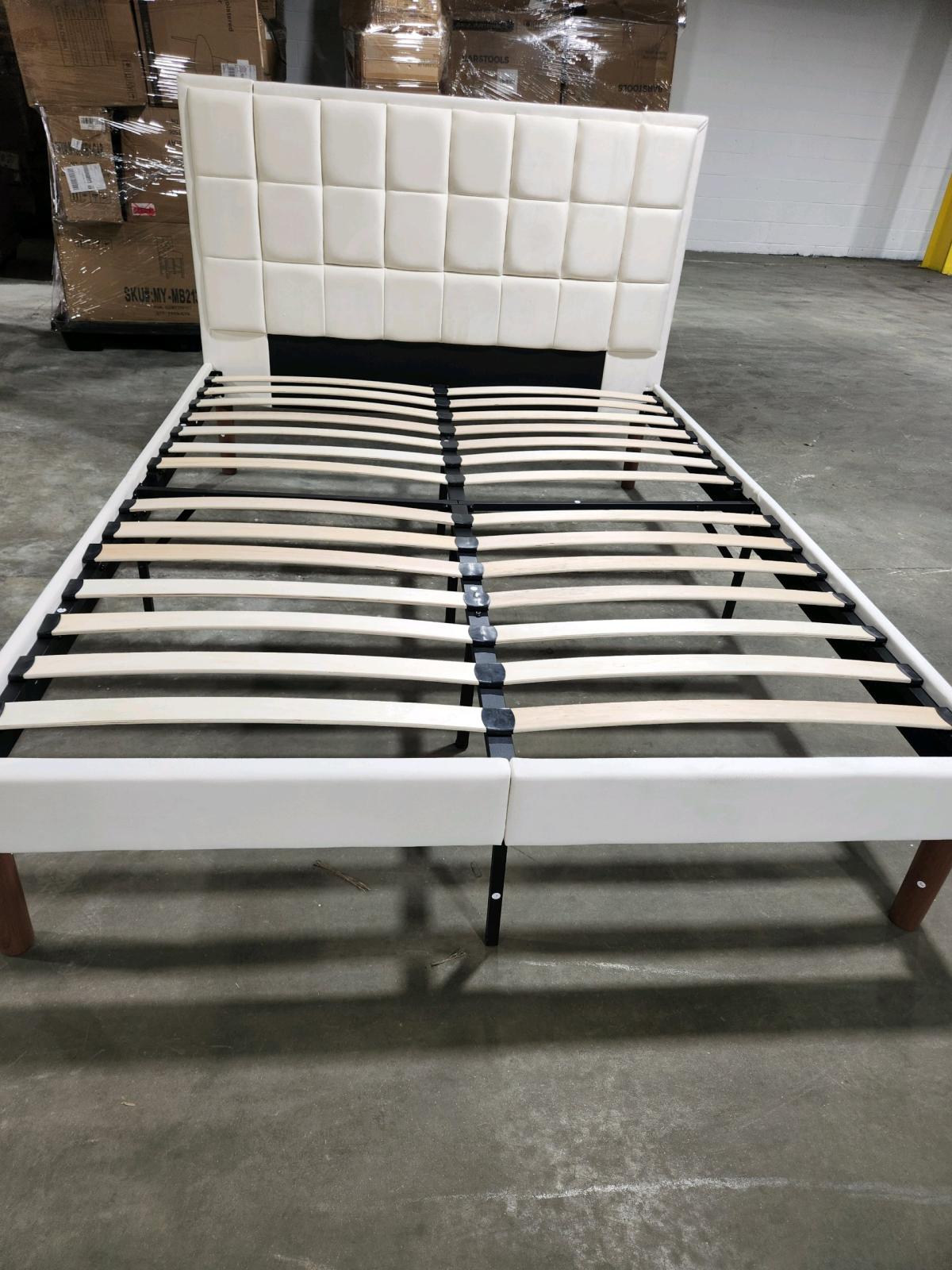 bed frame Queen beige delivery available marco de cama Queen