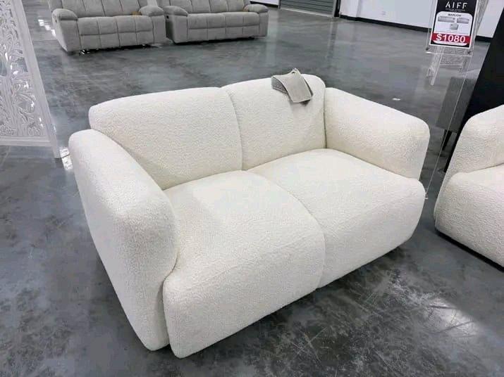 Modern White Sofa Set  Sculptural Design  Premium Comfort