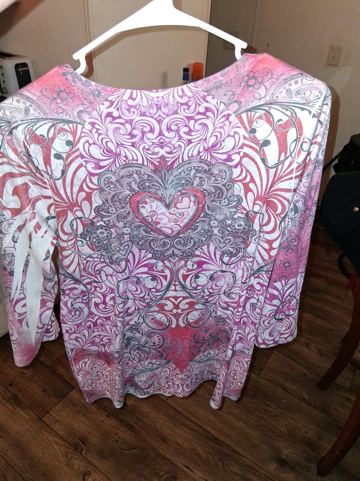 style and co heart floral long sleeve shirt