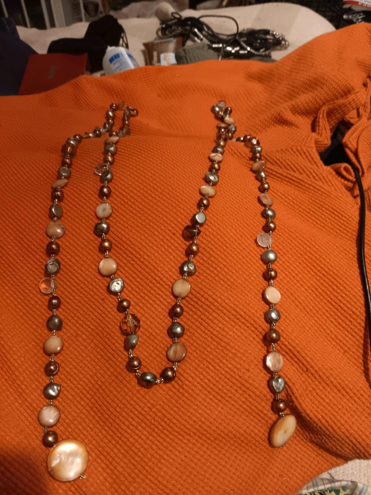 Freshwater pearl and gemstone necklace