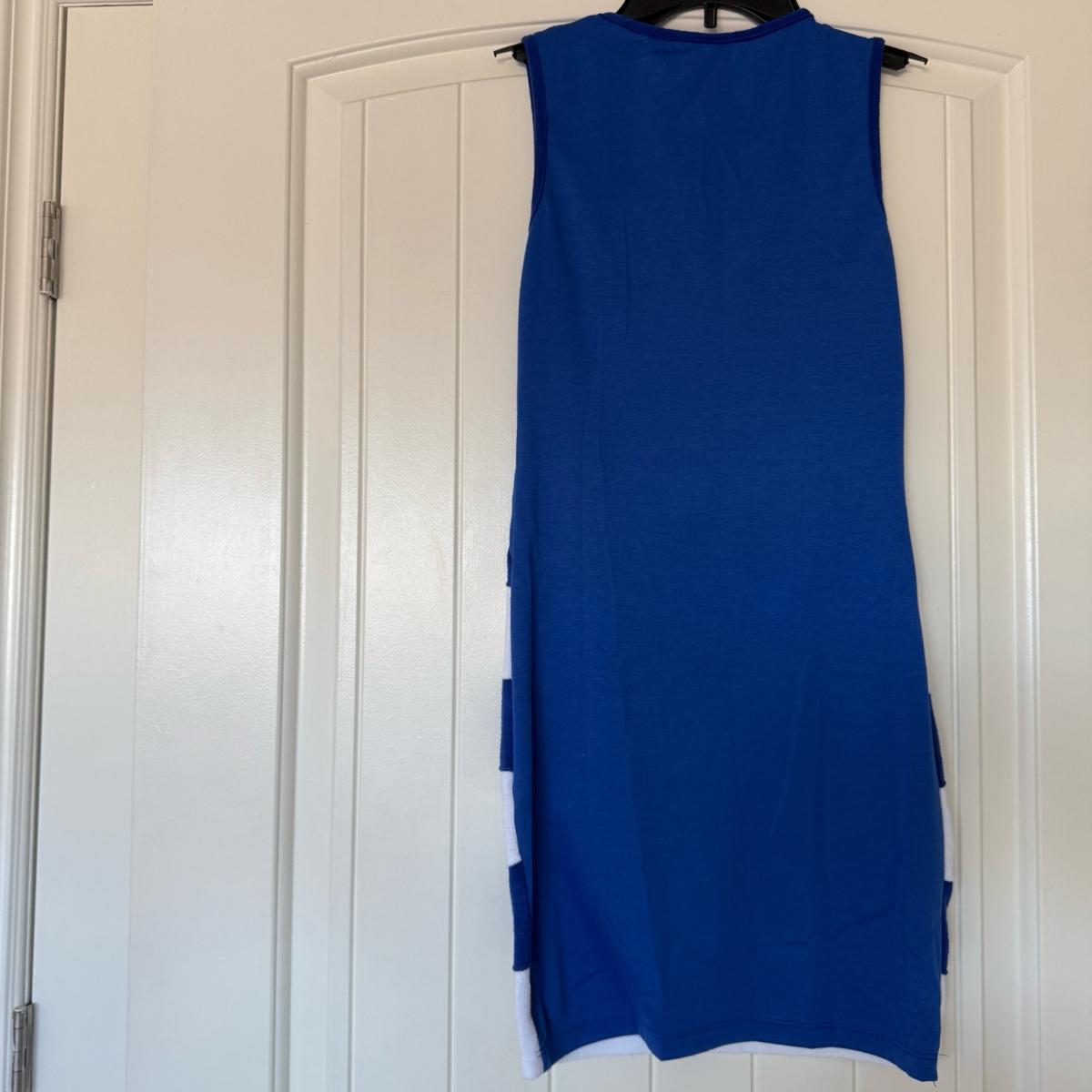 Y2K Blue  White CherryK Stripe Bodycon Dress Snatched Small