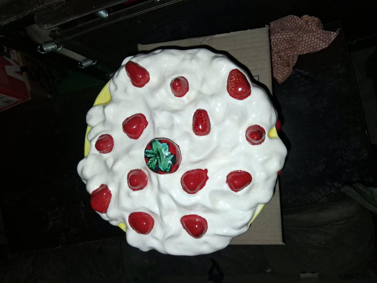 vintage ceramic cake plate and dome cover