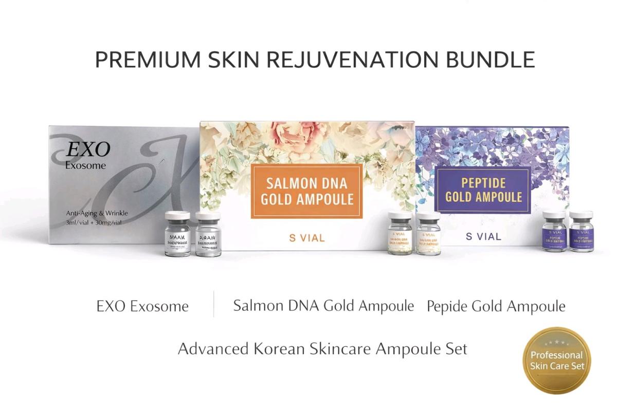 Luxury Skin Rejuvenation Set Exosome Salmon DNA  Peptide Gol