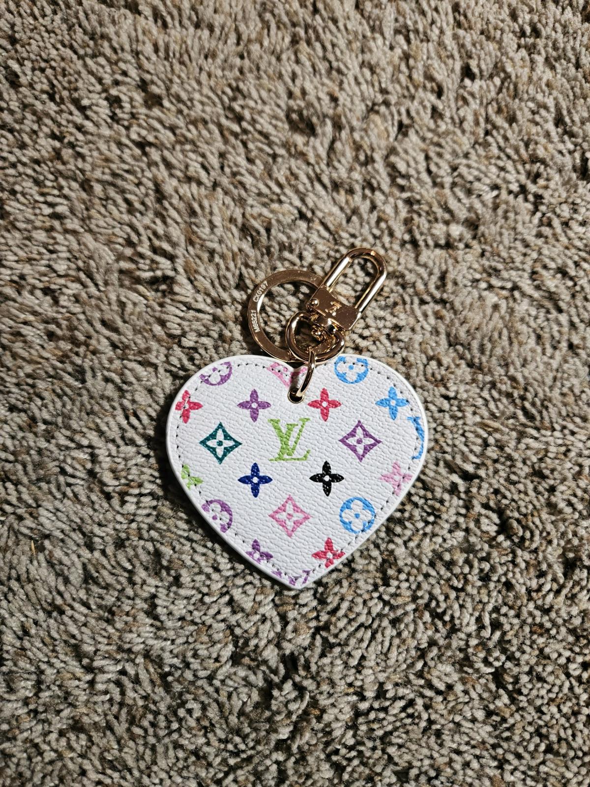 Louis vuitton multicolor heart Keychain