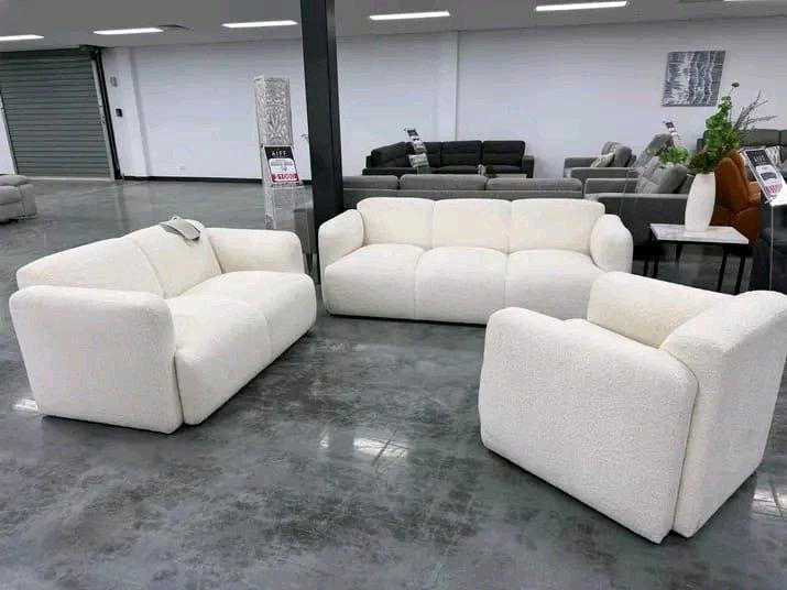 Modern White Sofa Set  Sculptural Design  Premium Comfort