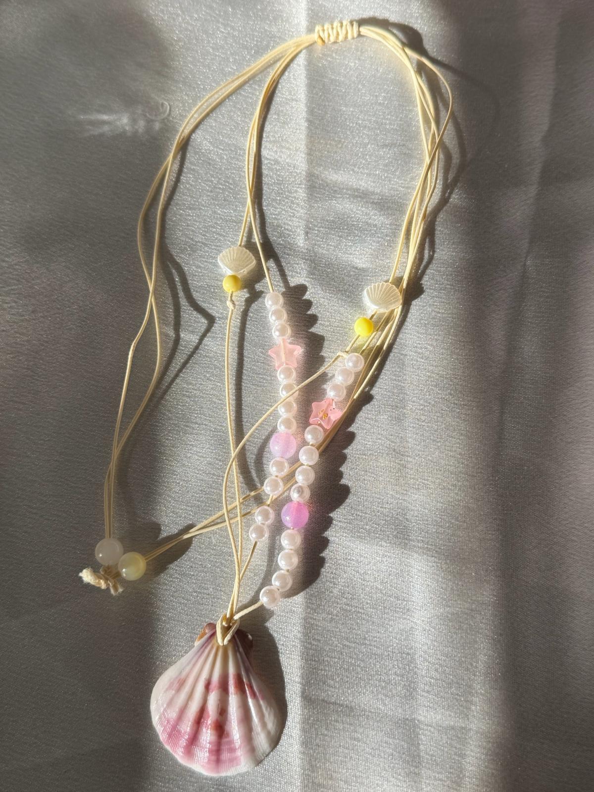 Handmade Pastel Starfish Seashell Necklace