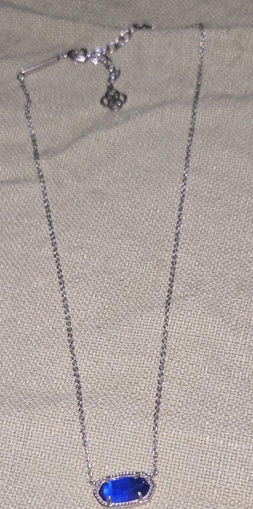 Kendra Scott Elisa Pendant Necklace in Cobalt Cats Eye