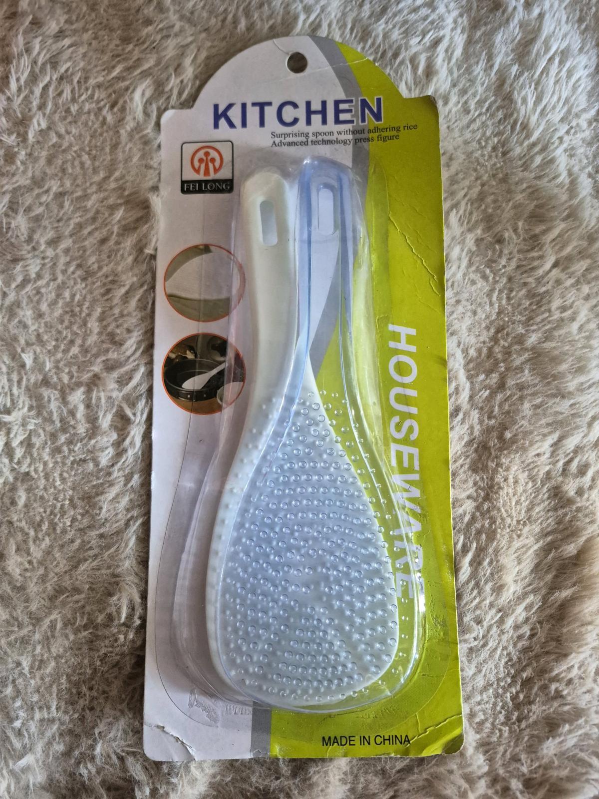 White Rice Paddle Spoon  NonStick Textured Rice Server