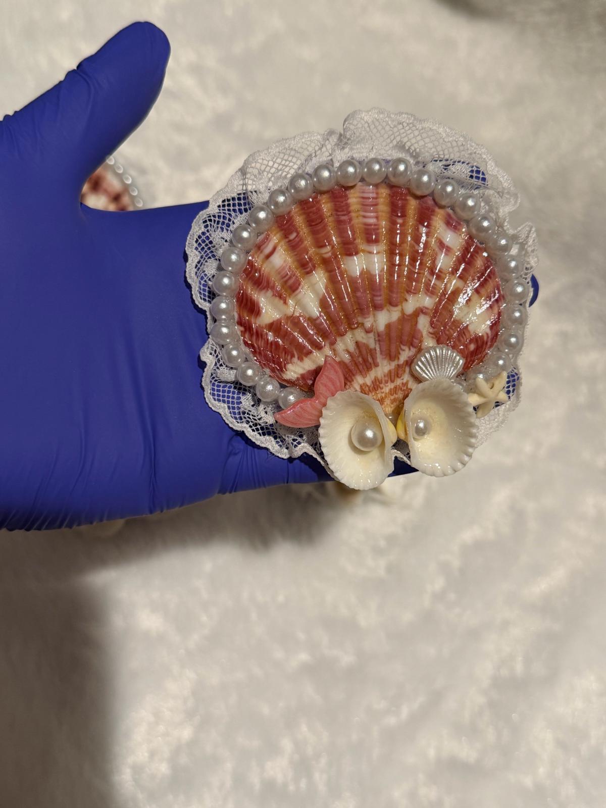 seashell pocket mirror