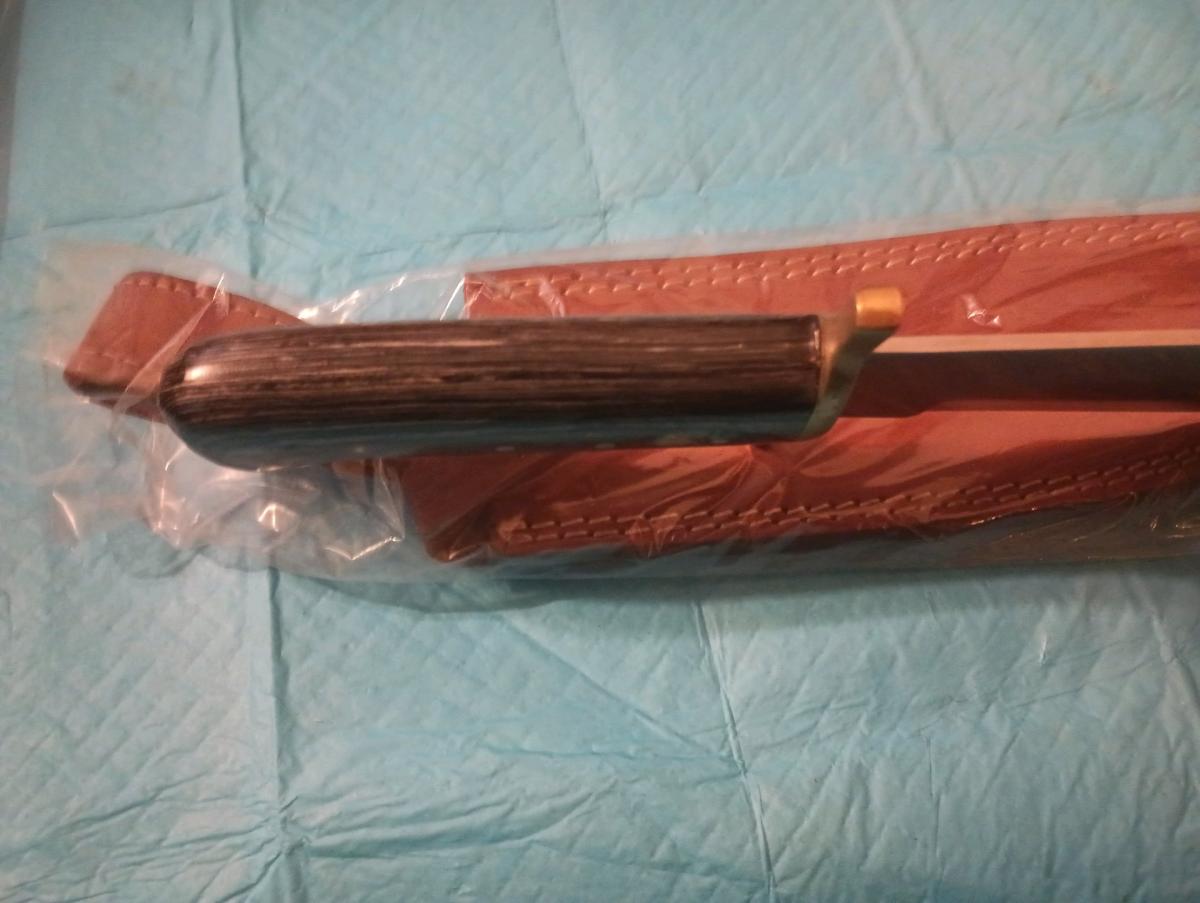 15in Bowie knife with leather sheath