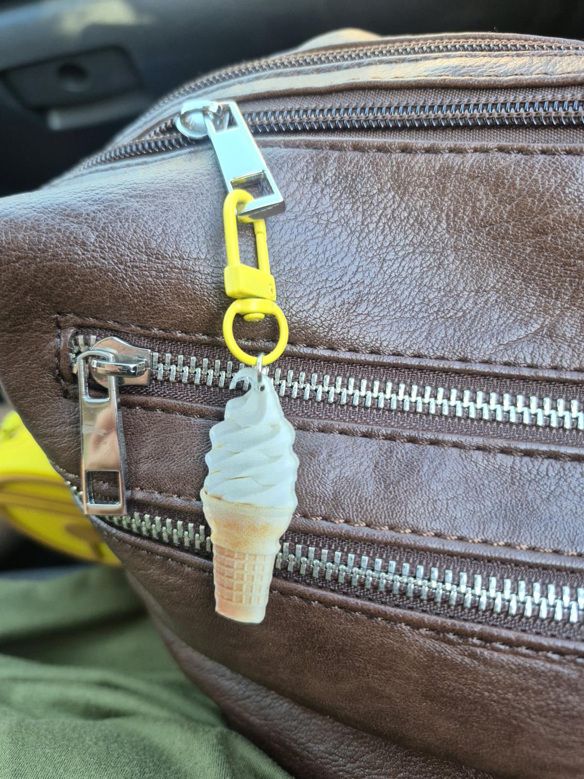Ice Cream Cone Zipper Charm  Use As Keychain Bag Zippers Coi