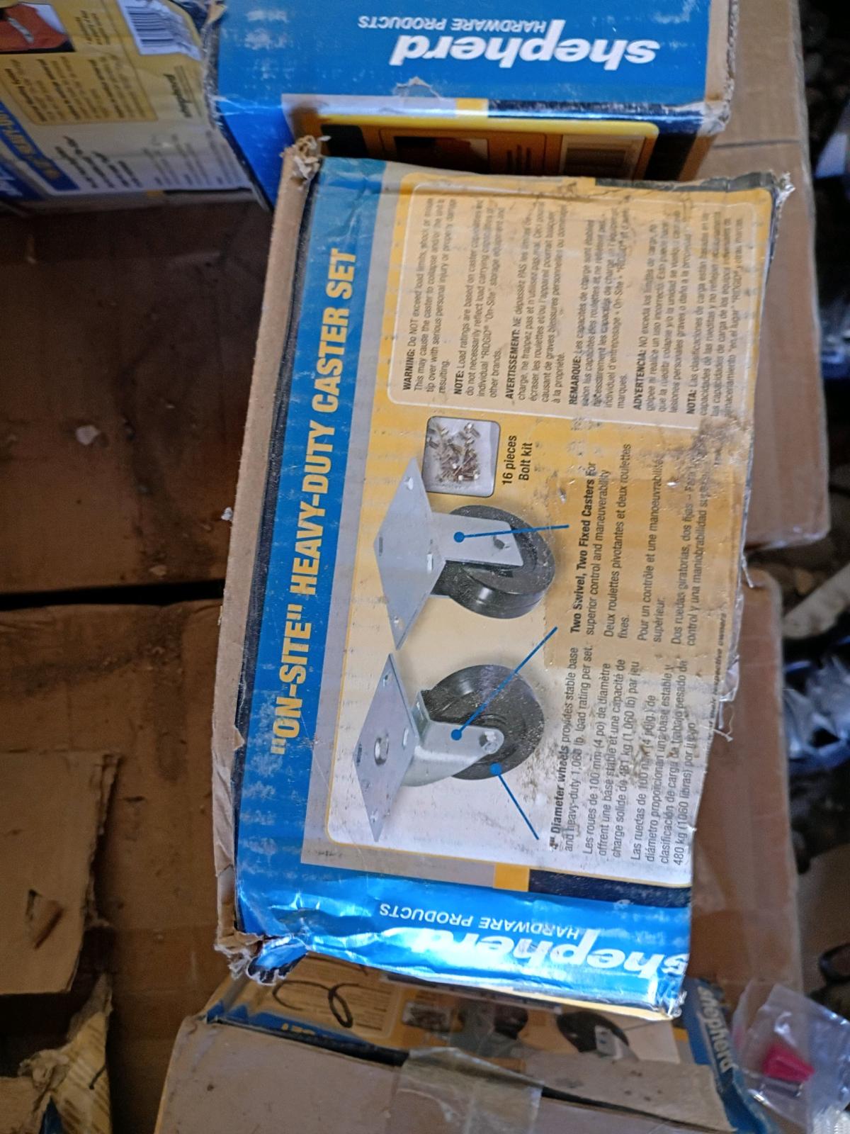 4 castor wheels in a box