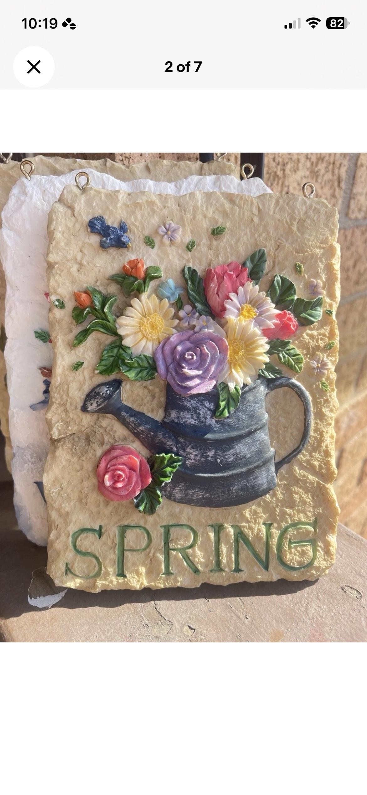 4 Seasons Ceramic Plaques Decor  Summer Spring Fall Winter