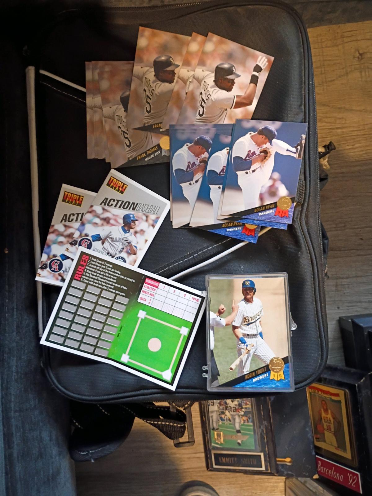 Basketball football and vintage baseball cards