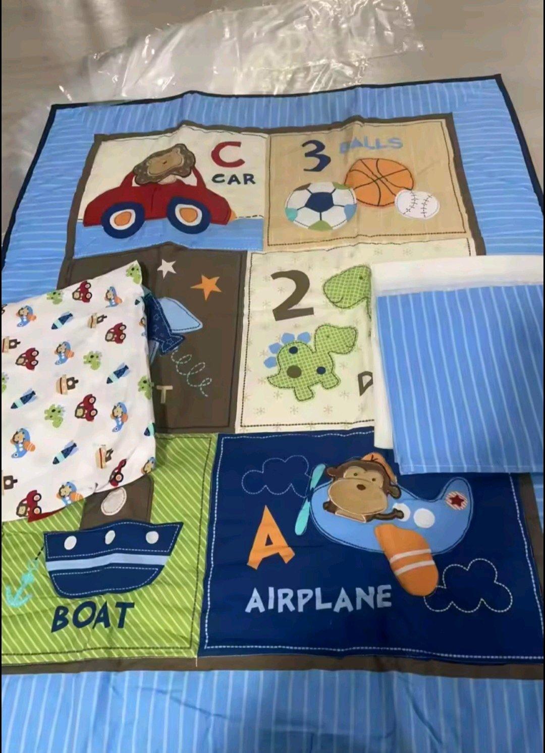 Baby Crib 3Piece Bedding Set blue