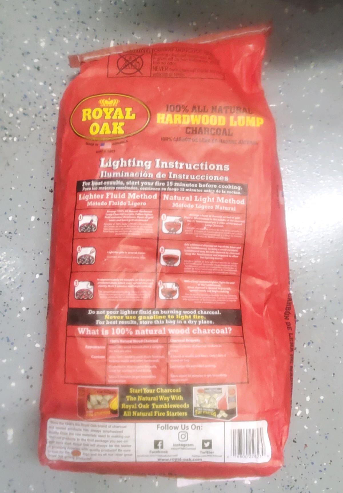 Royal Oak  100 Natural Hardwood Lump Charcoal  2 Bag Bundle