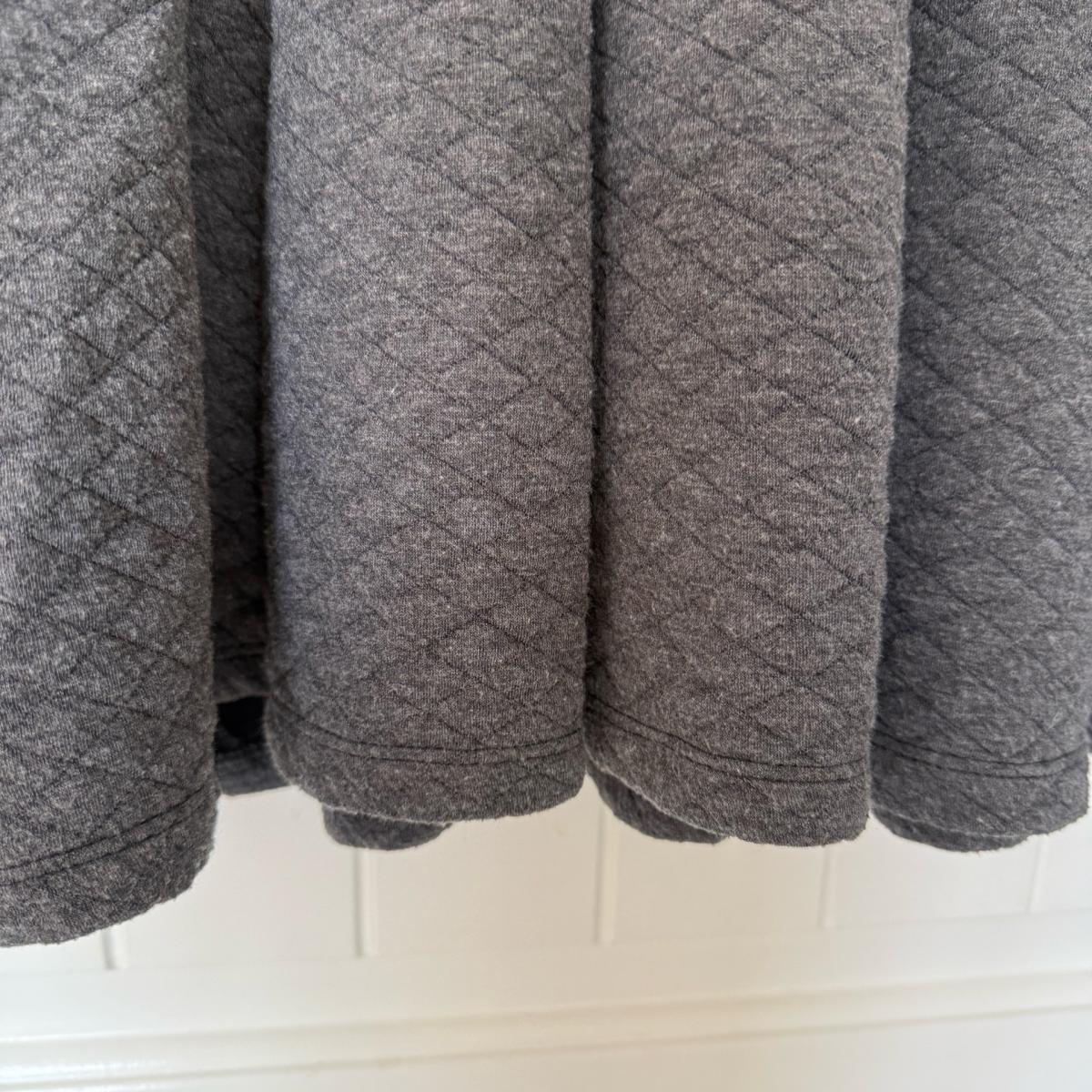 Minimalist Charcoal Quilted Skater Dress  Soft Texture