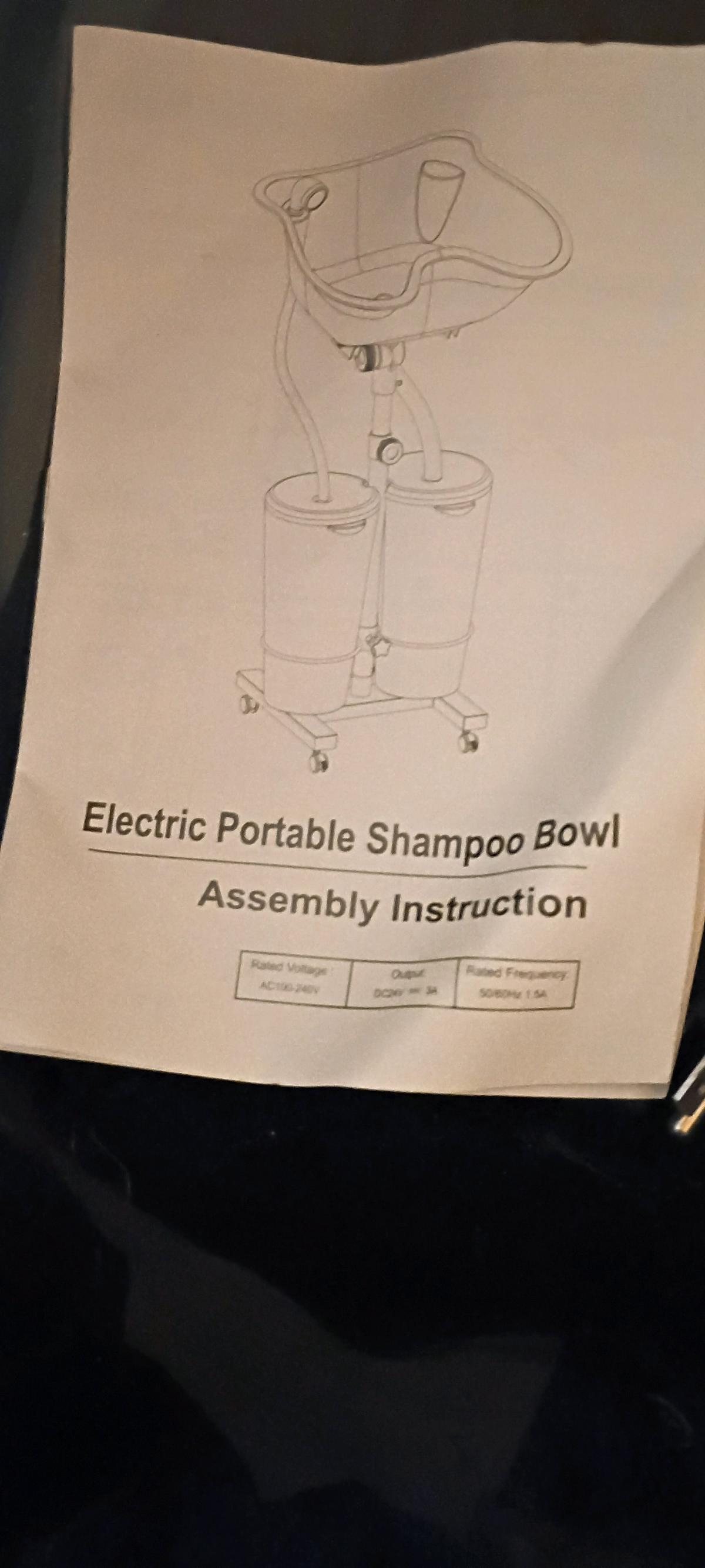 portable electric shampoo bowl