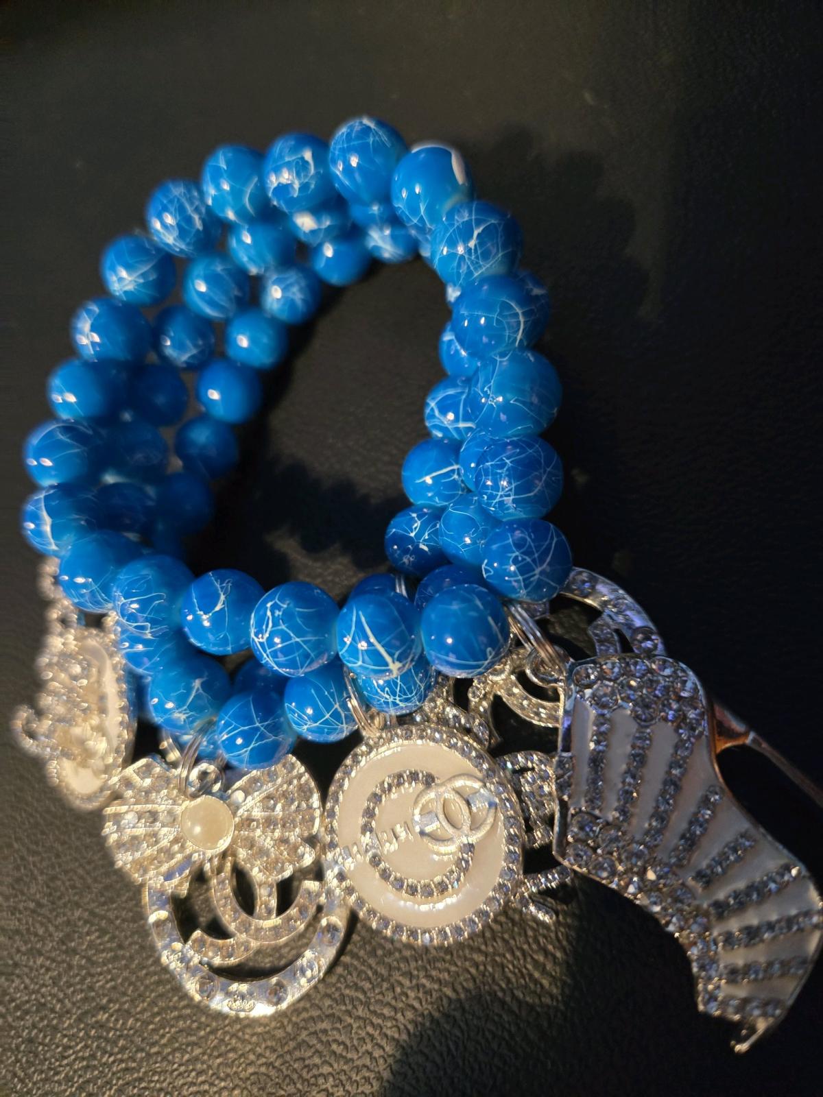 3pc Beaded Charm Bracelet set