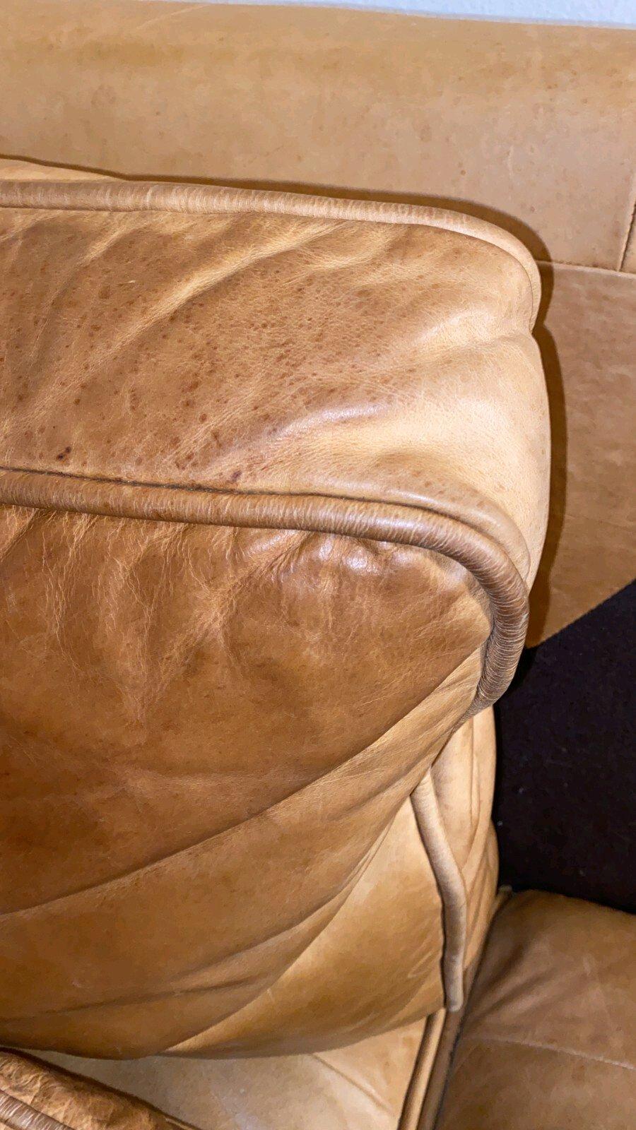 West Elm Leather Sofa 3Seat CamelTan 680 Delivery Available