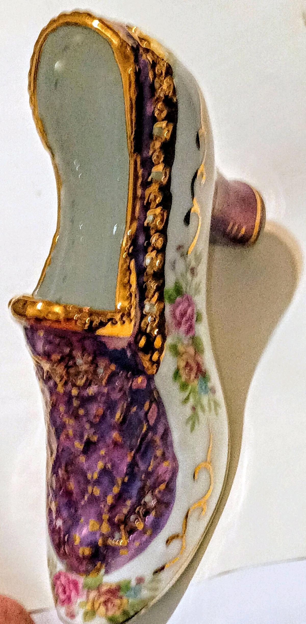 limoges vintage mini porcelain shoe