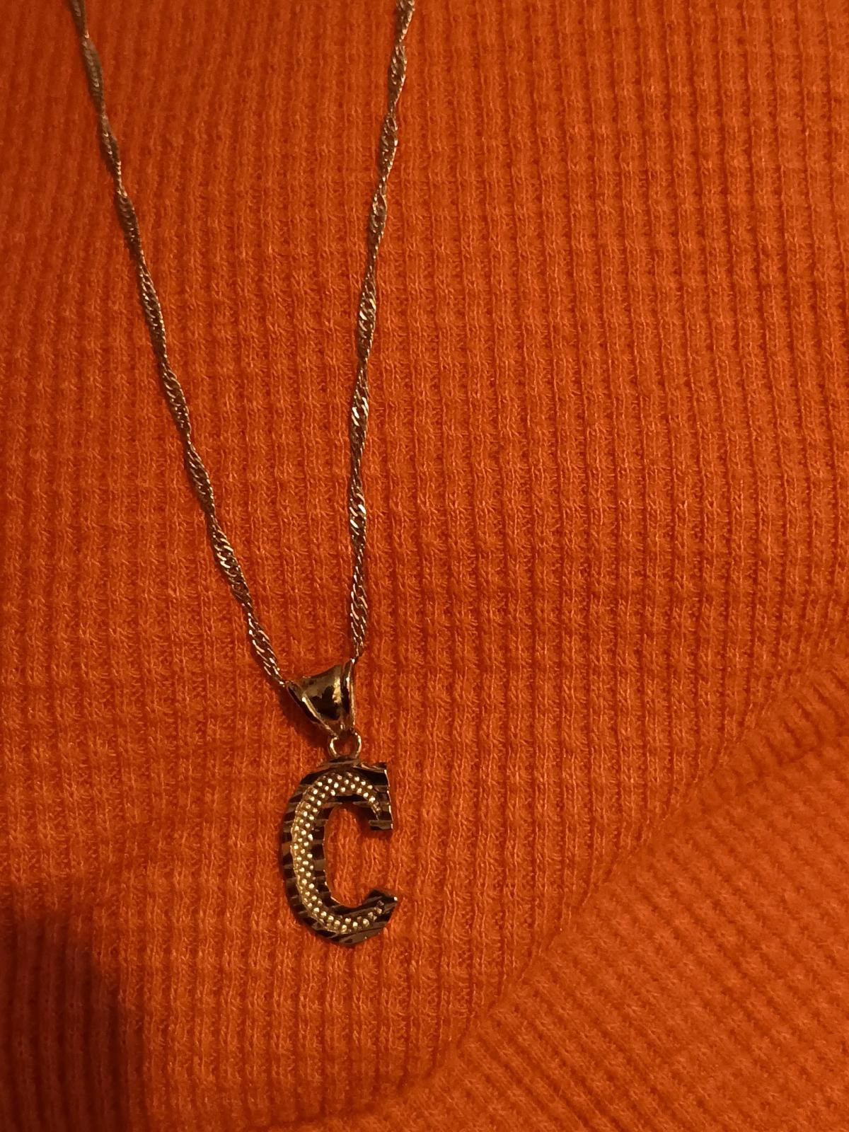Letter C pendant with necklace