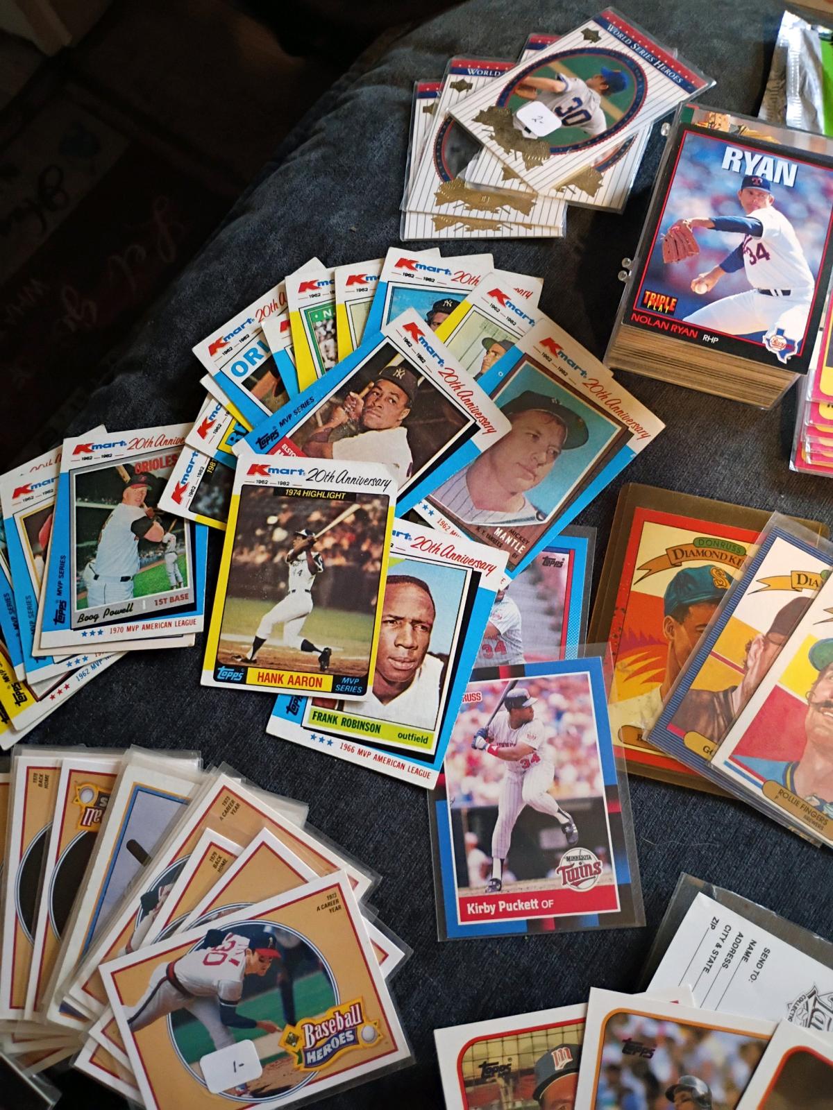 Basketball football and vintage baseball cards
