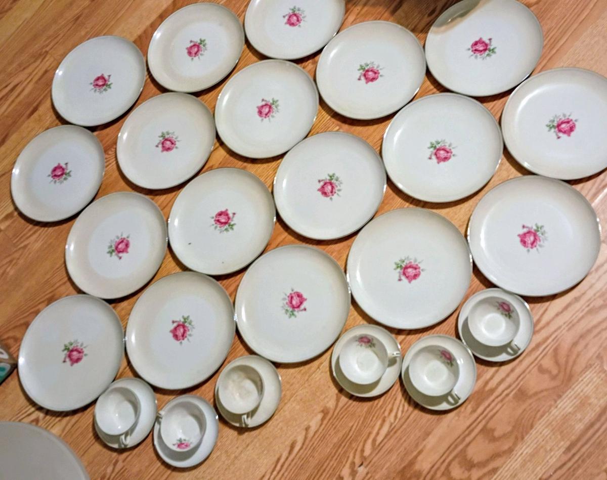 vintage imperial rose china set of30