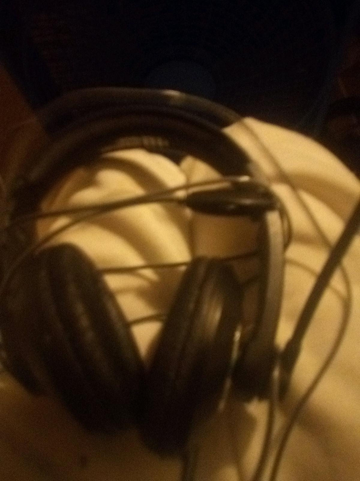 two black headphones