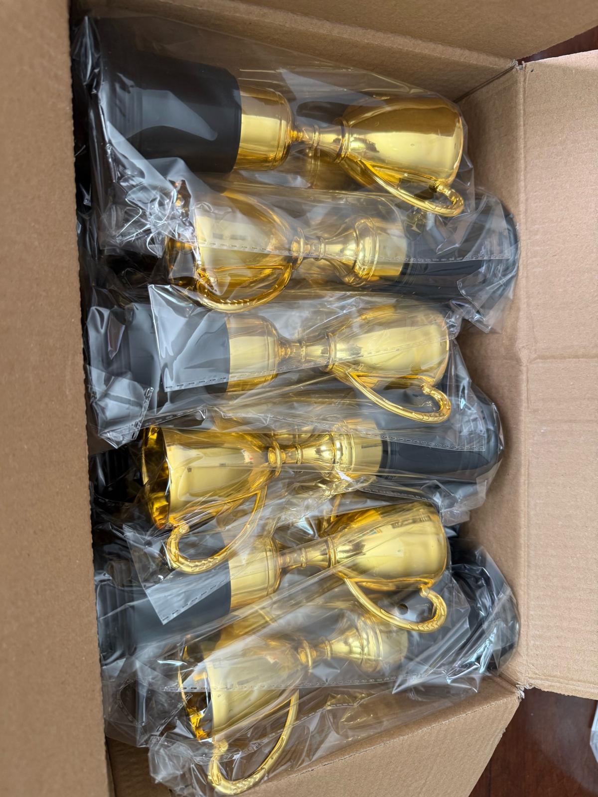 12 Pack 8 Inch Gold Award Trophies Plastic