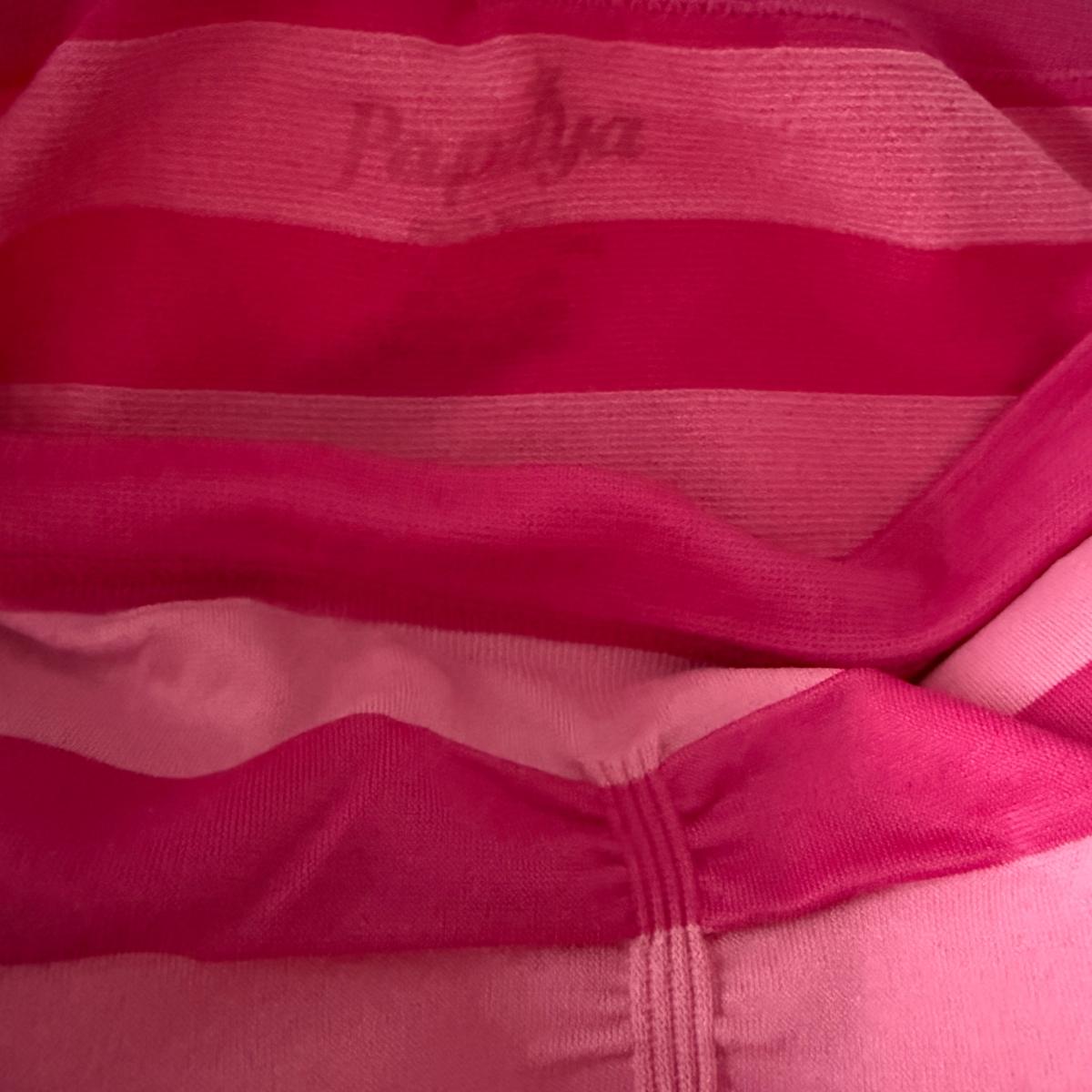 Pink Striped Bandeau Tube Top  Strapless Bralette  Ruched