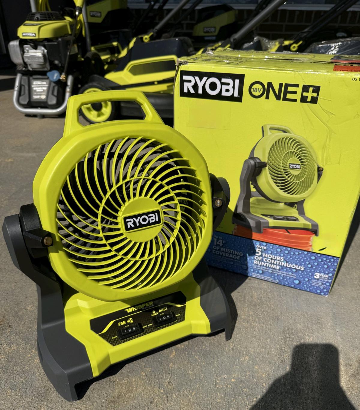 Ryobi 18v misting fan