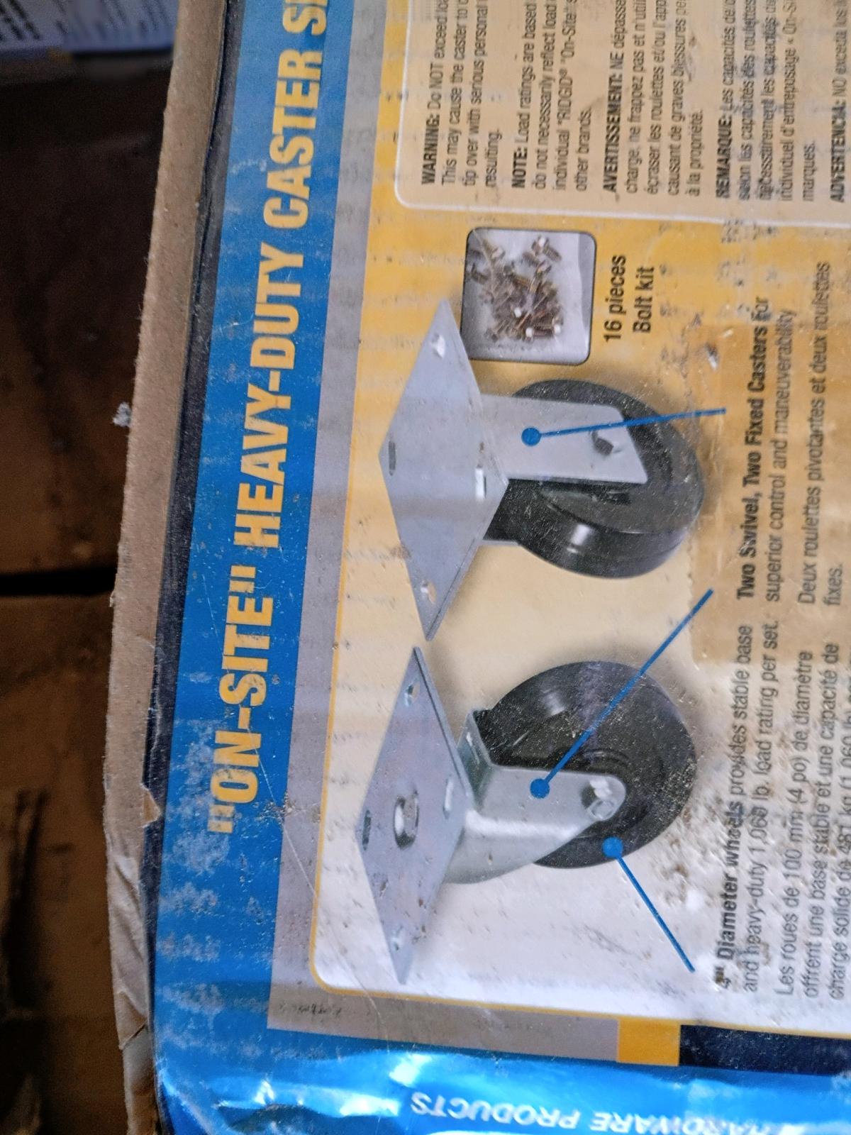 4 castor wheels in a box