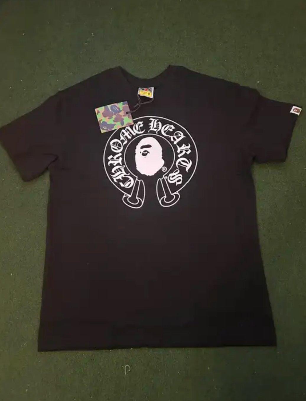 Bape x Chrome Hearts Black Shirt Size Large
