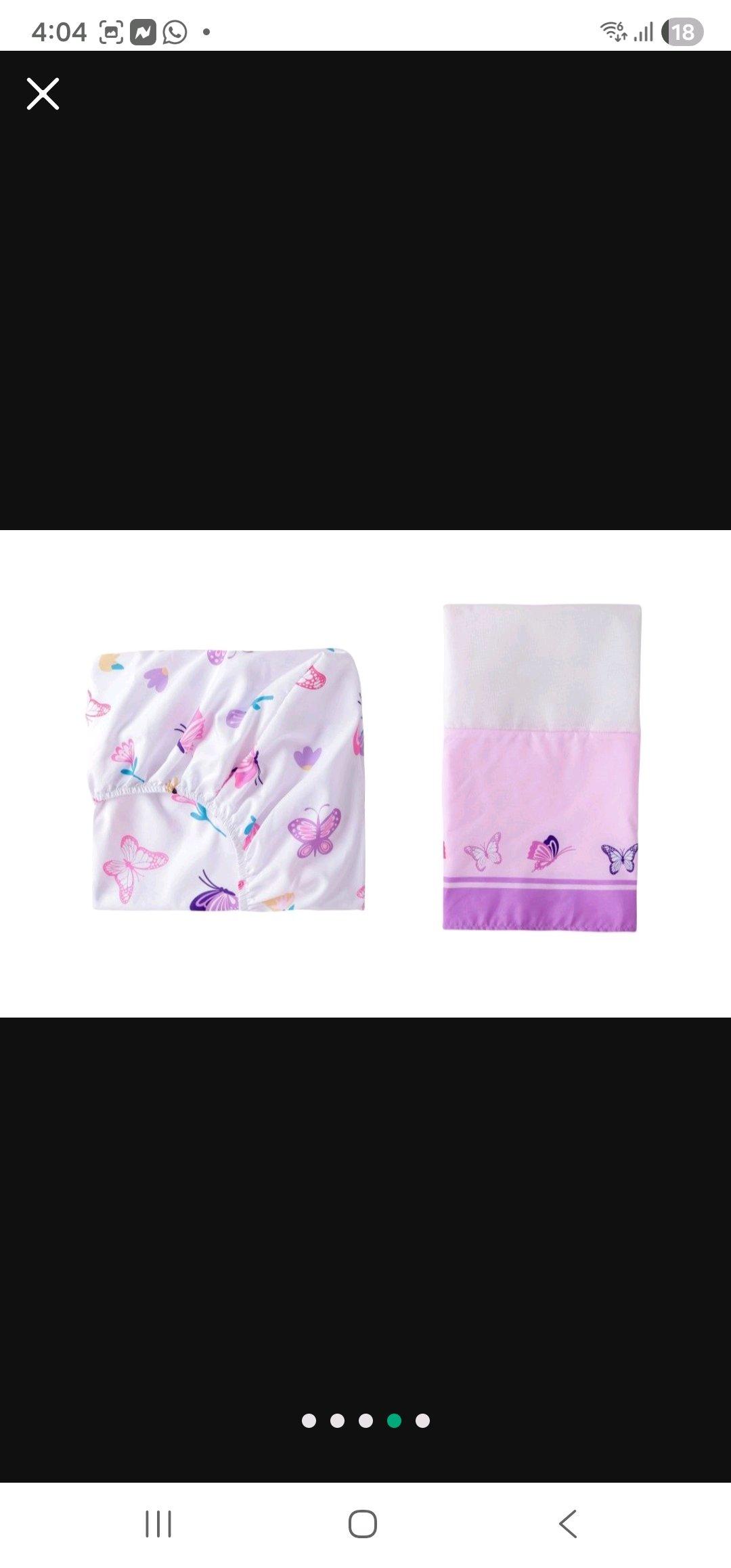 Baby Crib 3Piece Bedding Set Light Purple Butterfly Design P