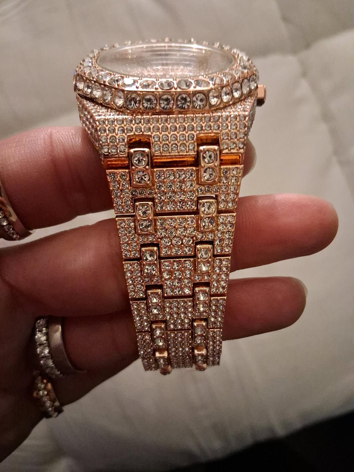 Rose Gold Quartz Movement Buss Down Mens Watch