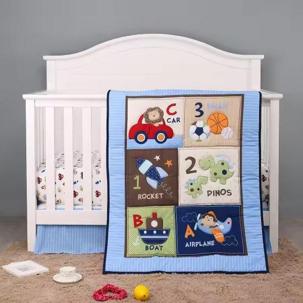 Baby Crib 3Piece Bedding Set blue