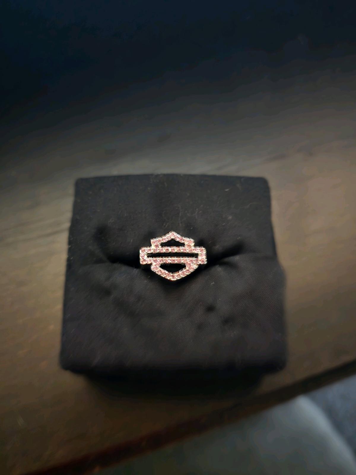 HarleyDavidson Womens Pink Label Bar  Shield Pink Swarovski