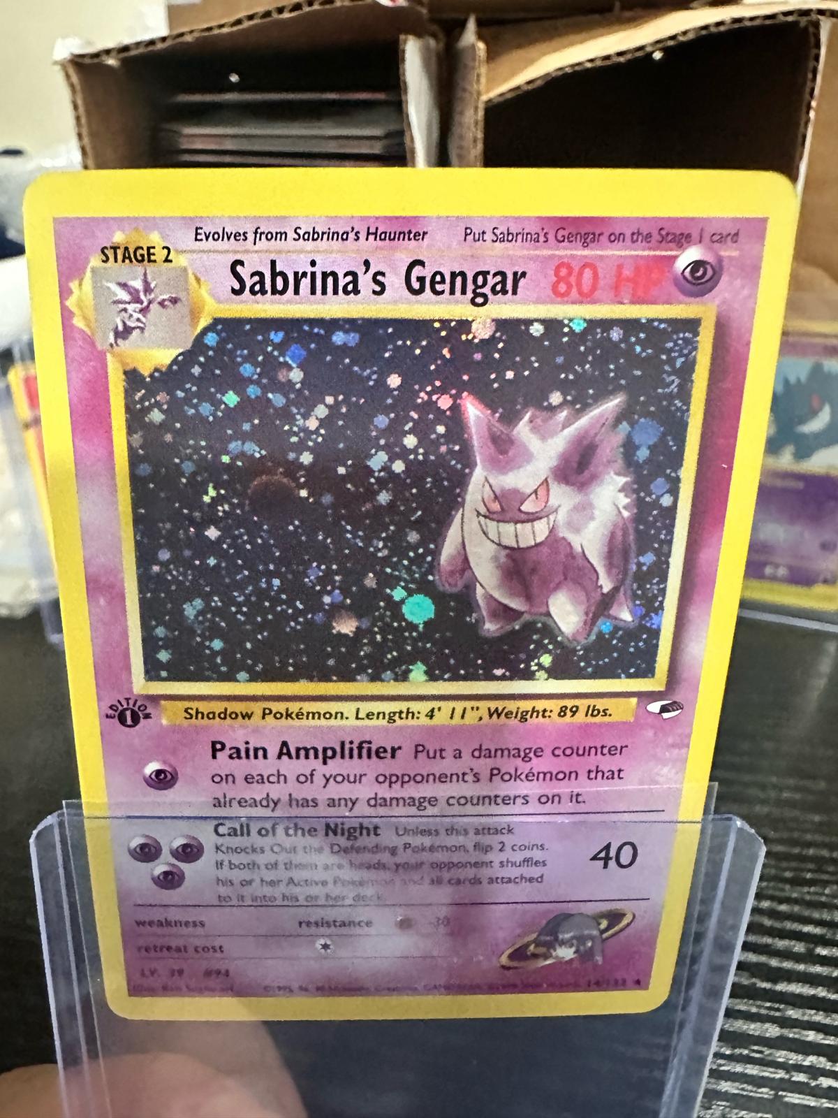 Pokemon Sabrinas Gengar 1st Edition Gym Heroes
