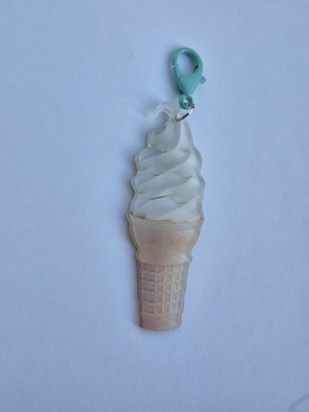 Ice Cream Cone Zipper Charm  Use As Keychain Bag Zippers Coi