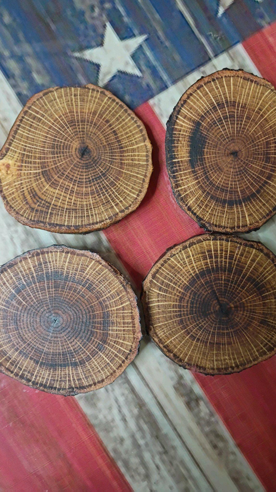 oak live edge wooden coasters