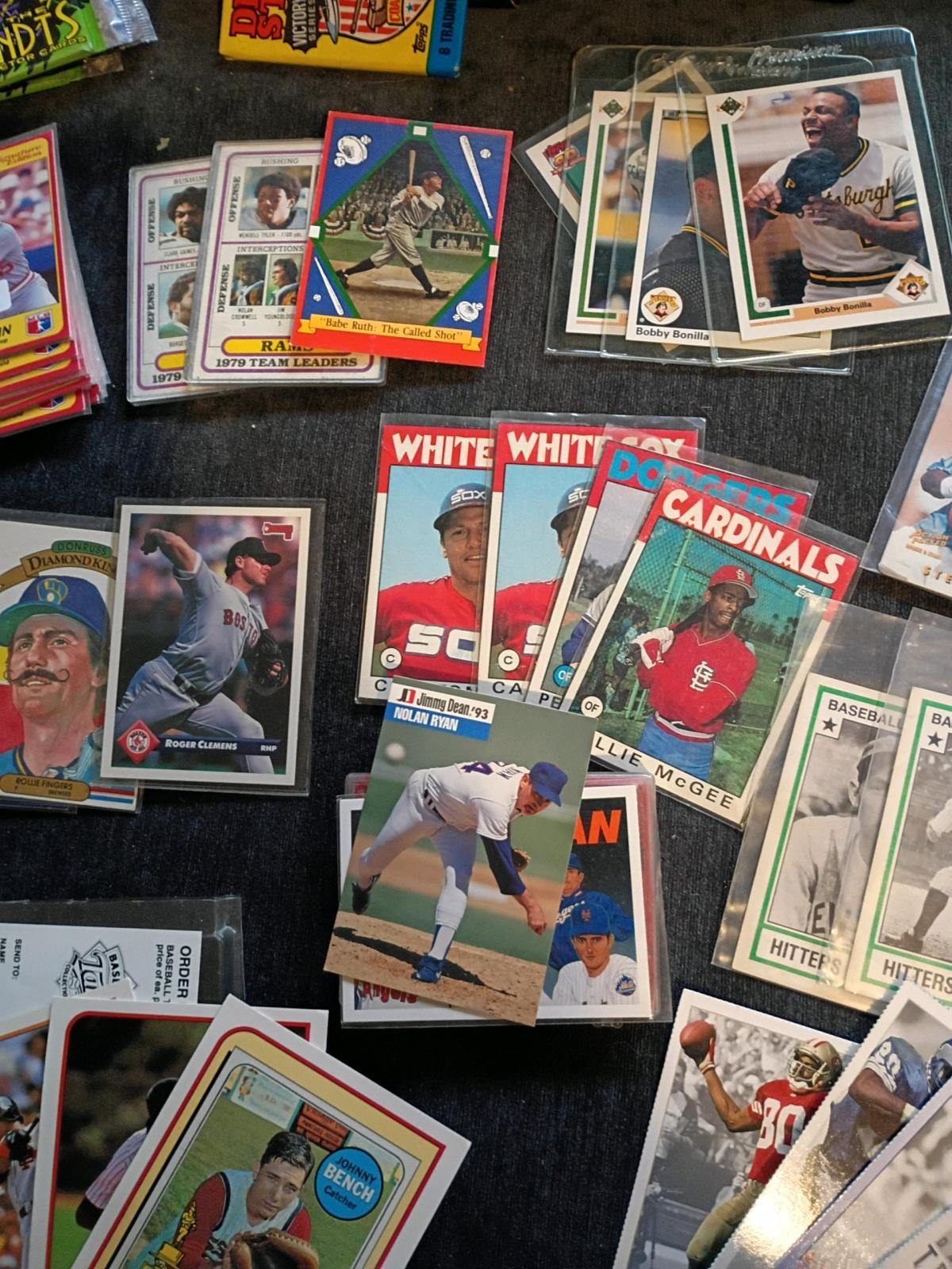 Basketball football and vintage baseball cards