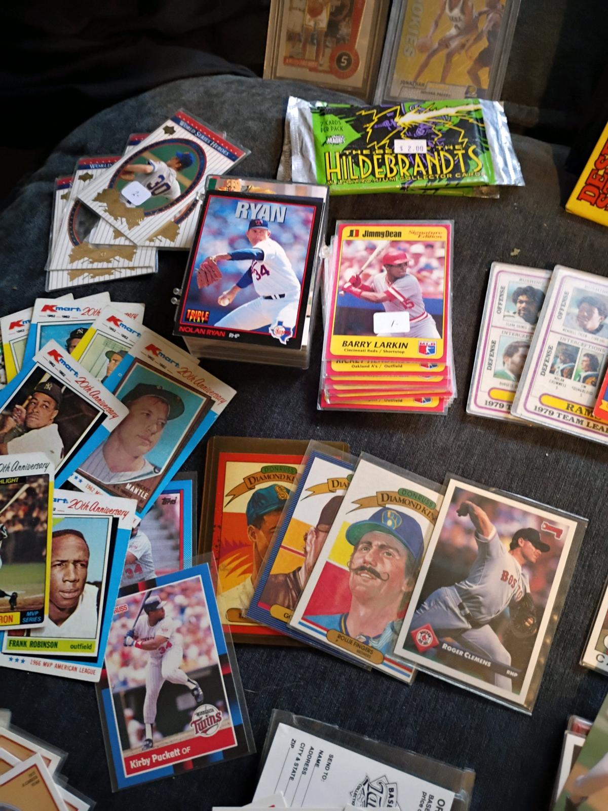Basketball football and vintage baseball cards