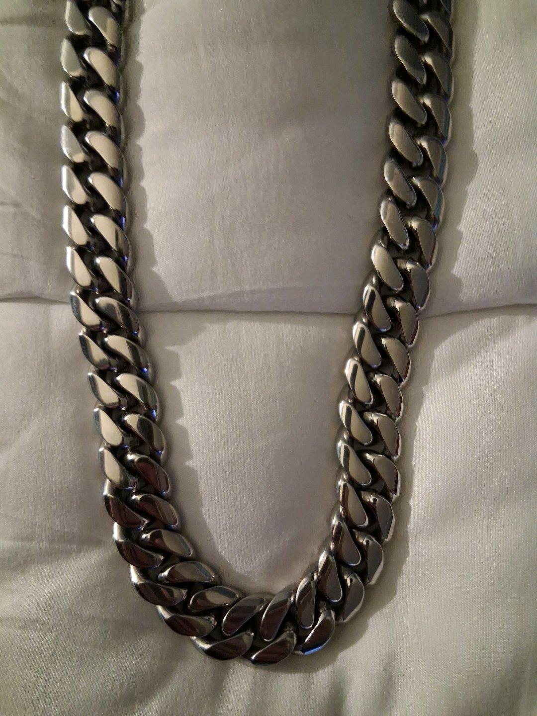26in Stainless Steel Cuban Necklace