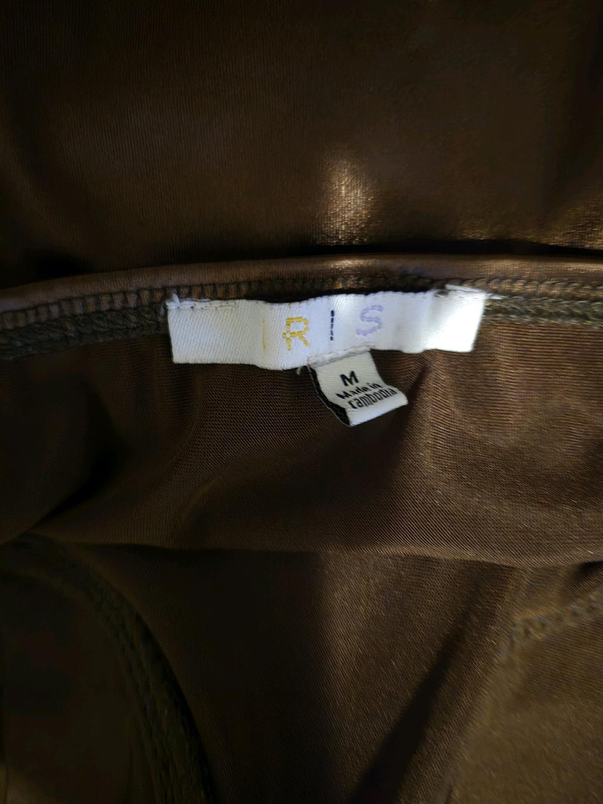 Brown Satin Fitted Mini Dress Size M Adjustable Straps