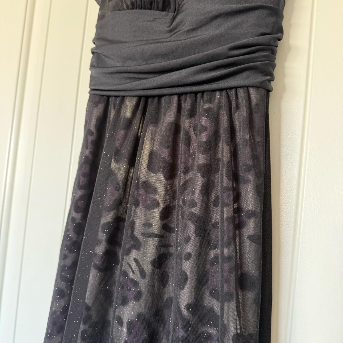 Elegant Black Sparkle Chiffon Evening Dress