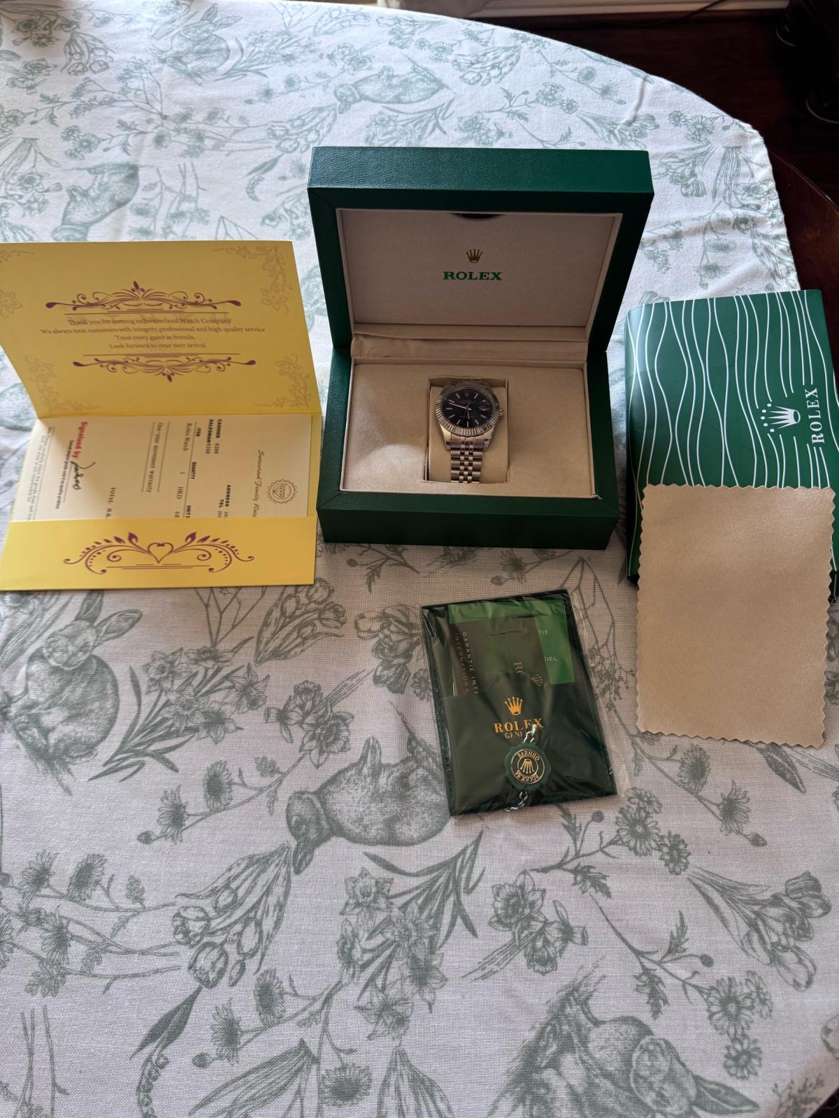 Rolex 41mm dayjust with verification card and receipts