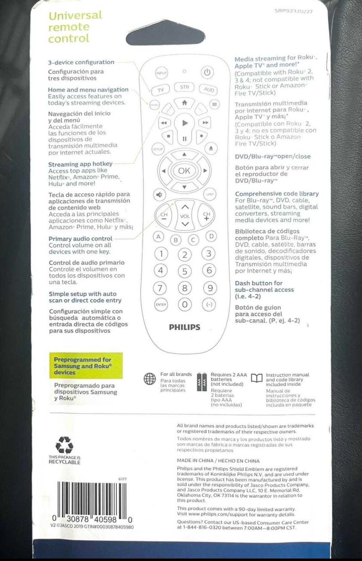 Philips Universal Remote Control