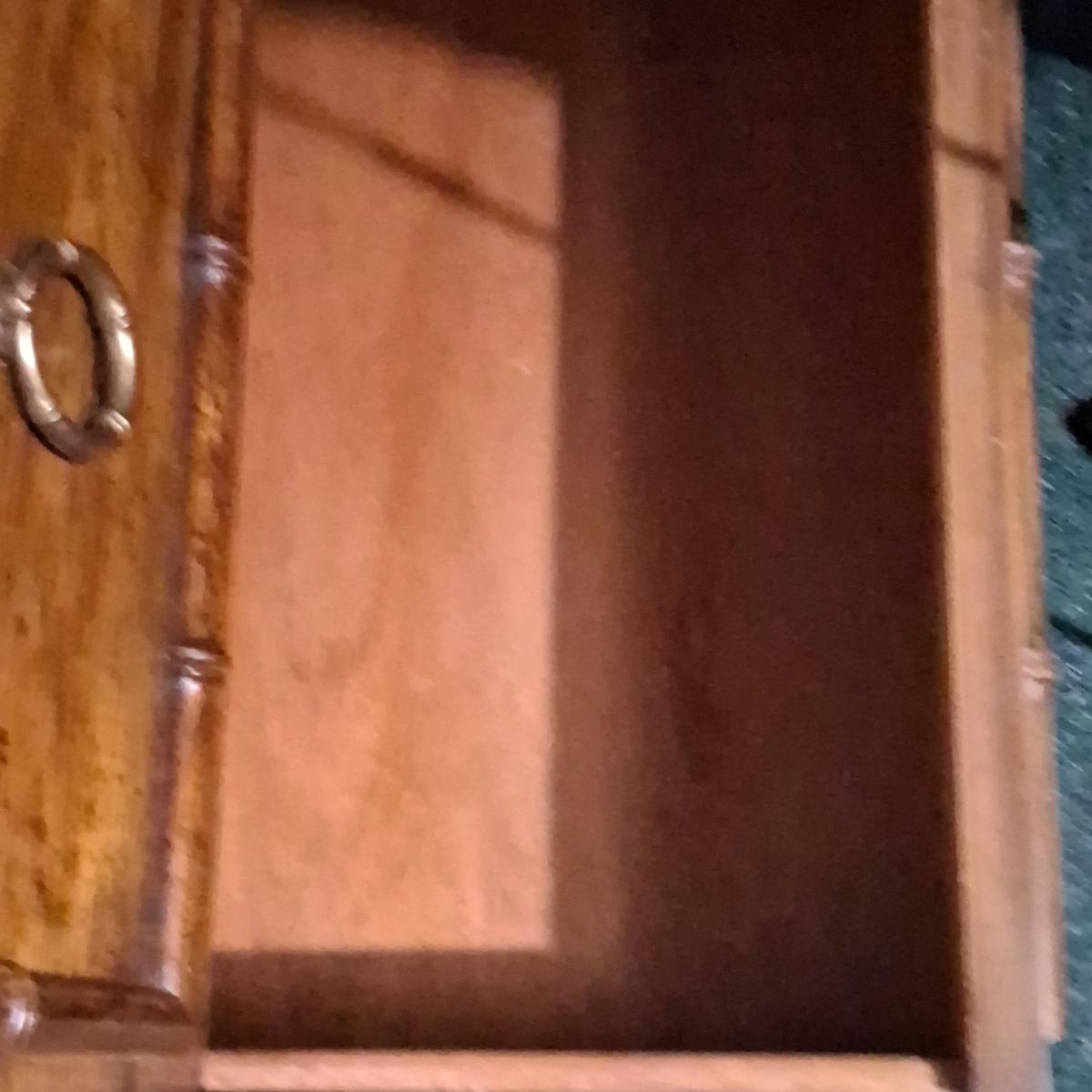 vintage Faux bamboo with rattan 5 drawer dresser