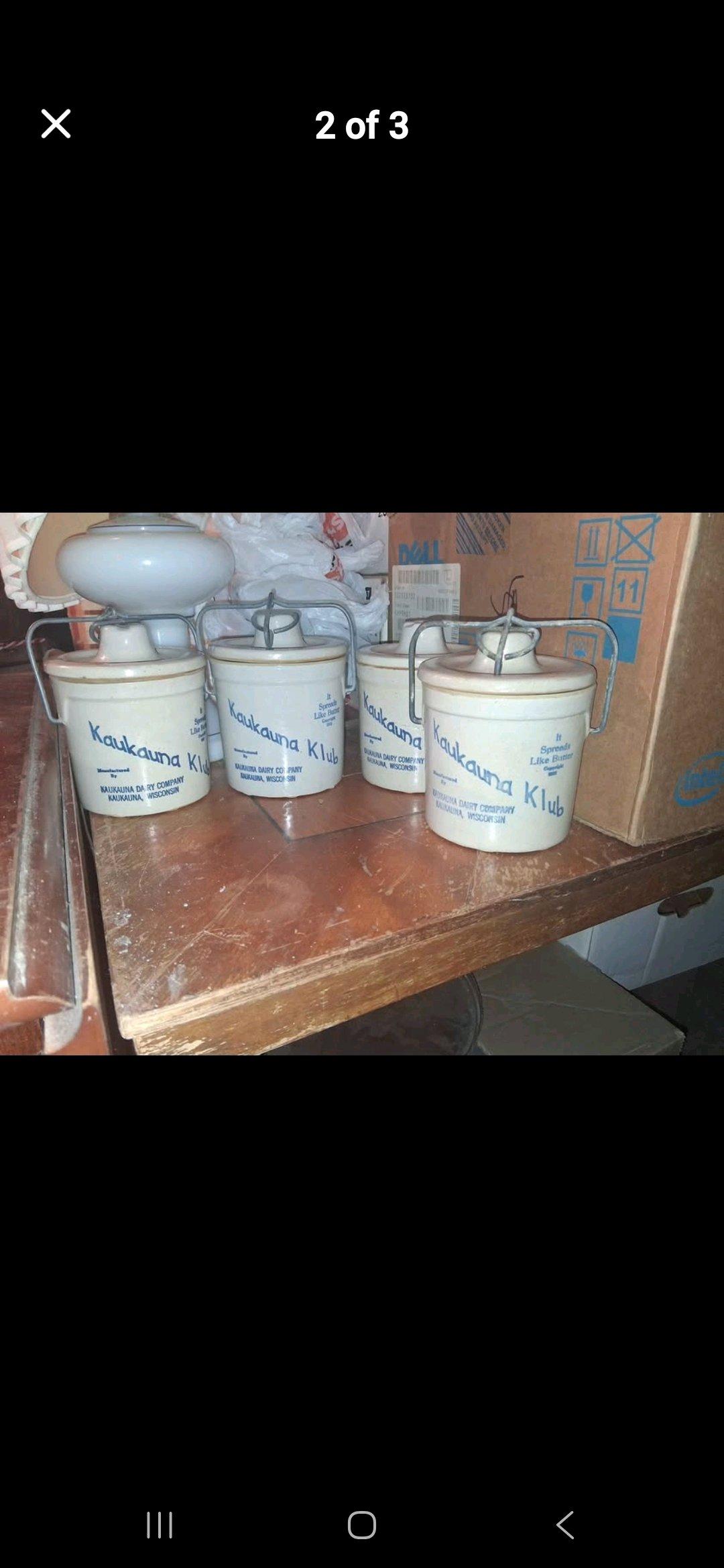 Vintage Kaukauna Klub Ceramic Crocks Set of 4